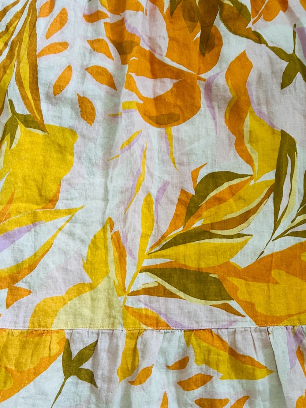 C&C California 100% Linen Tropical Wrap Midi Skirt | Size Large - Picture 4 of 10